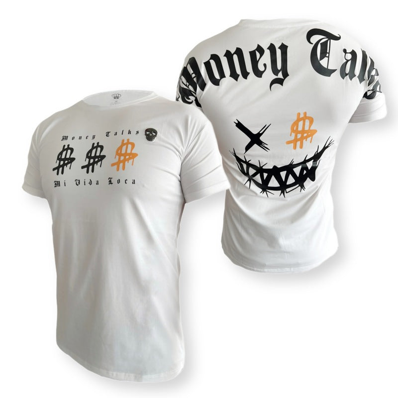 MVL Skull Linie – Money Talks T-Shirt – weiß