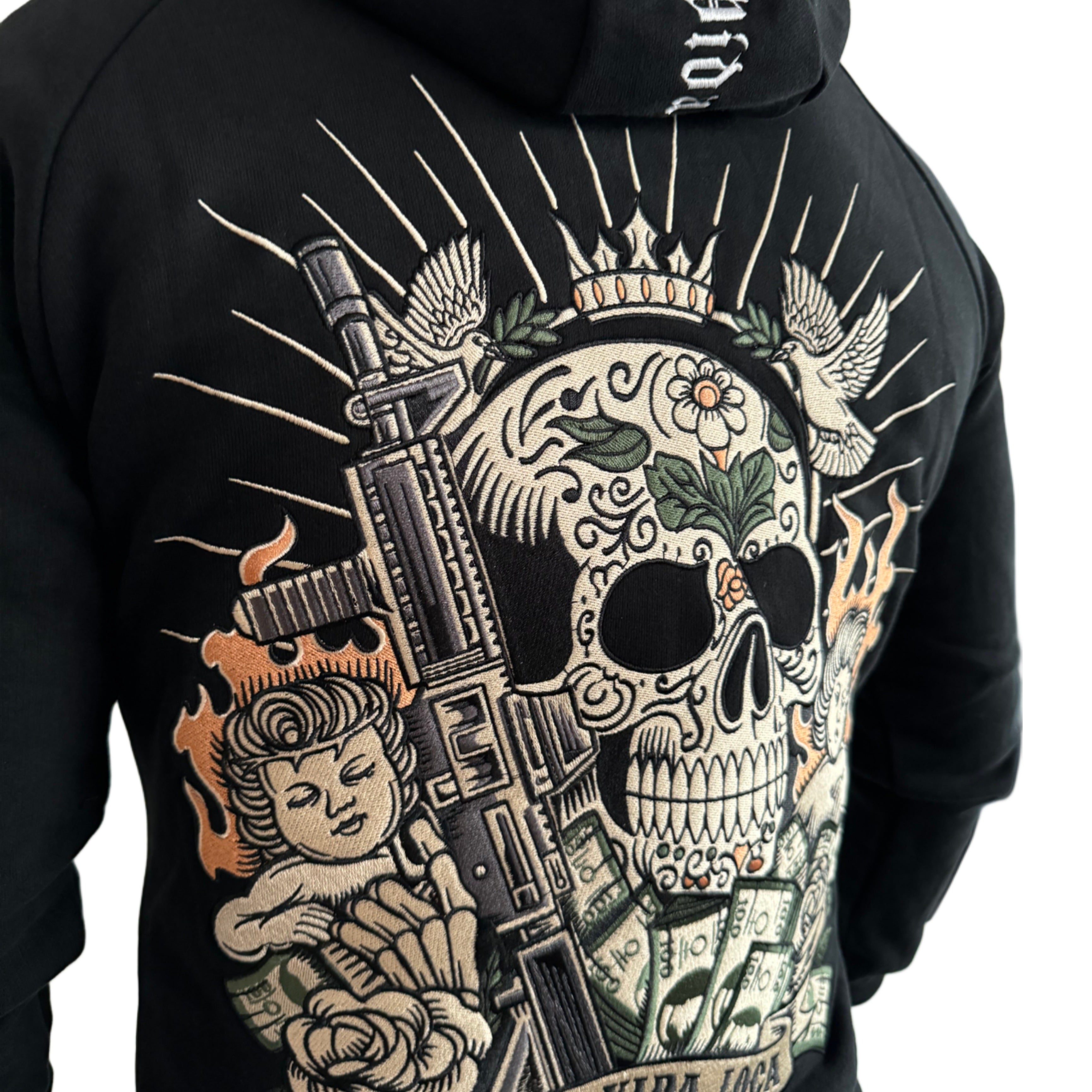 MVL ángeles y dinero  hoodie - black