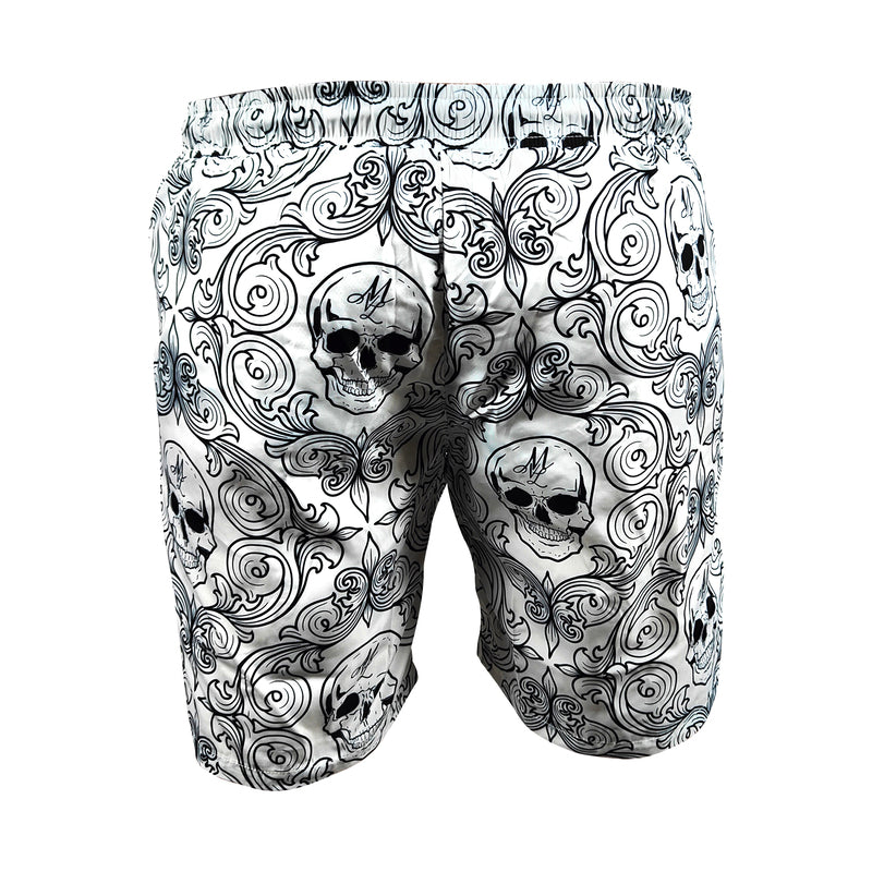 Pantaloncini da nuoto MVL "Skull madness" - bianchi